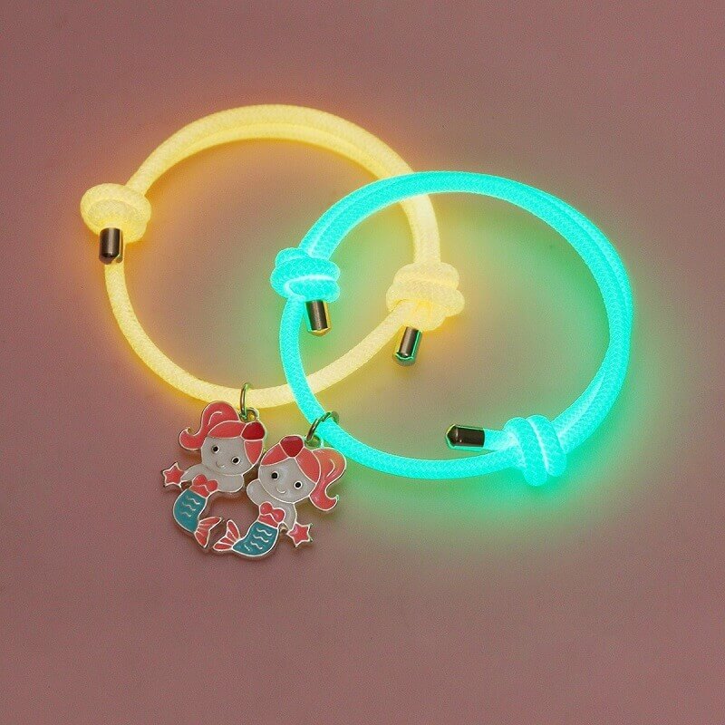 2pcs Little Mermaid Luminous Magnetic Bestie Bracelets