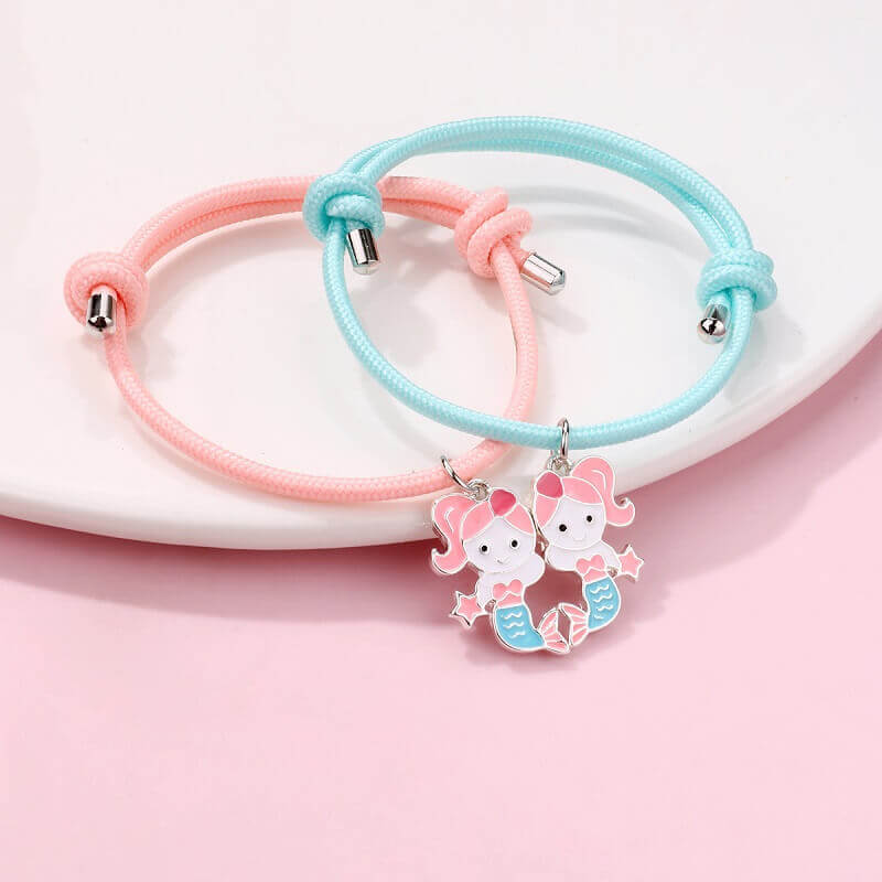 2pcs Little Mermaid Luminous Magnetic Bestie Bracelets