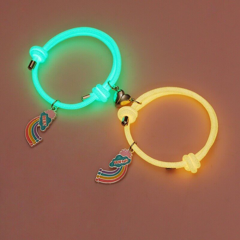 2pcs Rainbow Bridge Best Friend Luminous Magnetic Bracelets