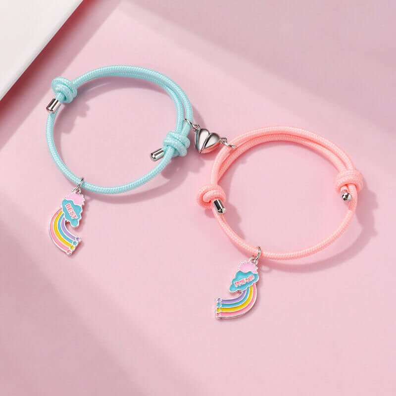 2pcs Rainbow Bridge Best Friend Luminous Magnetic Bracelets