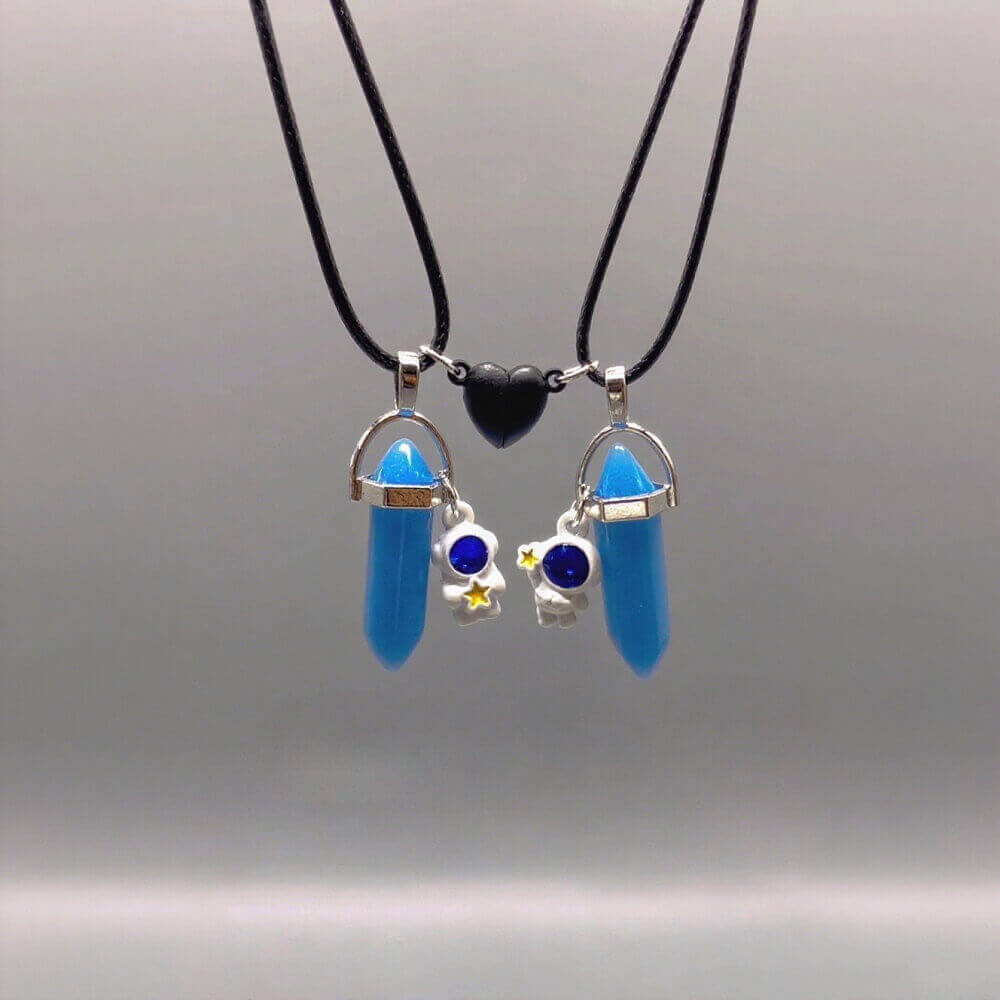 BFF Glow-in-the-Dark Hexagonal Necklaces Magnetic Two-Piece Set