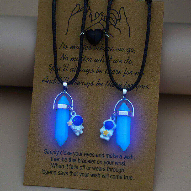 BFF Glow-in-the-Dark Hexagonal Necklaces Magnetic Two-Piece Set