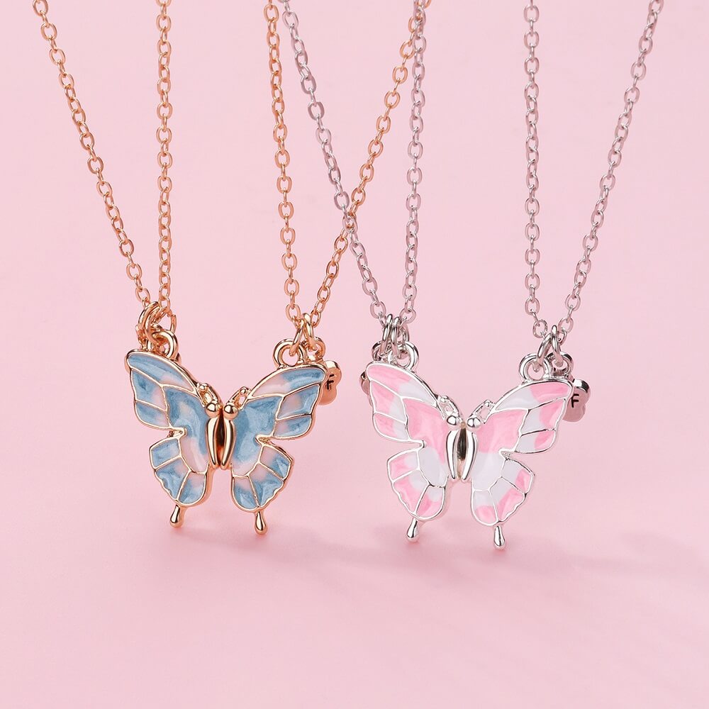 Best Friend Butterfly Magnetic Necklace for Two
