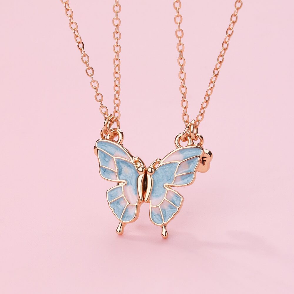 Best Friend Butterfly Magnetic Necklace for Two