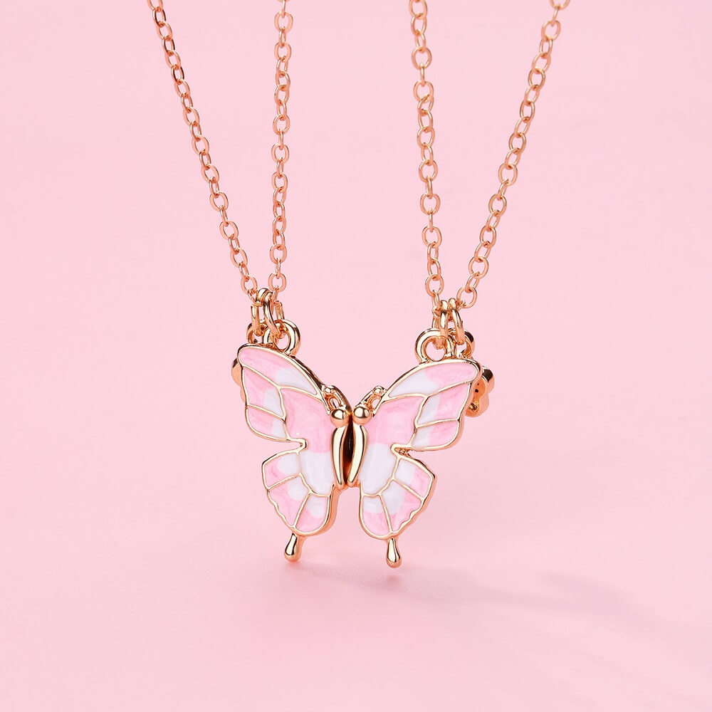 Best Friend Butterfly Magnetic Necklace for Two