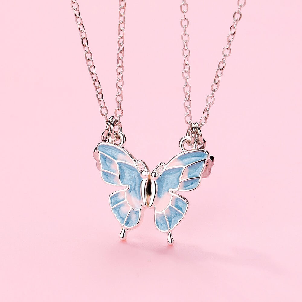Best Friend Butterfly Magnetic Necklace for Two