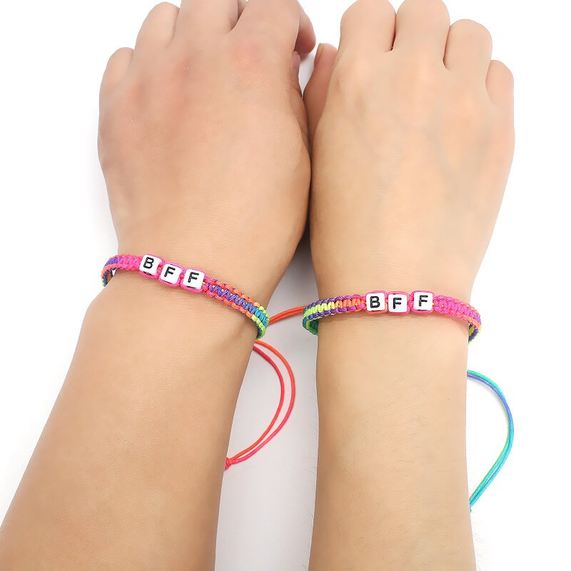 Customized Letter Woven Bestie Bracelet Two Pieces