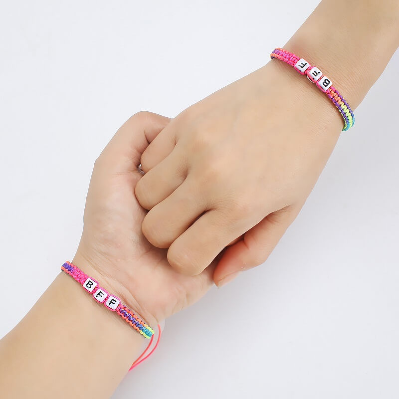 Customized Letter Woven Bestie Bracelet Two Pieces