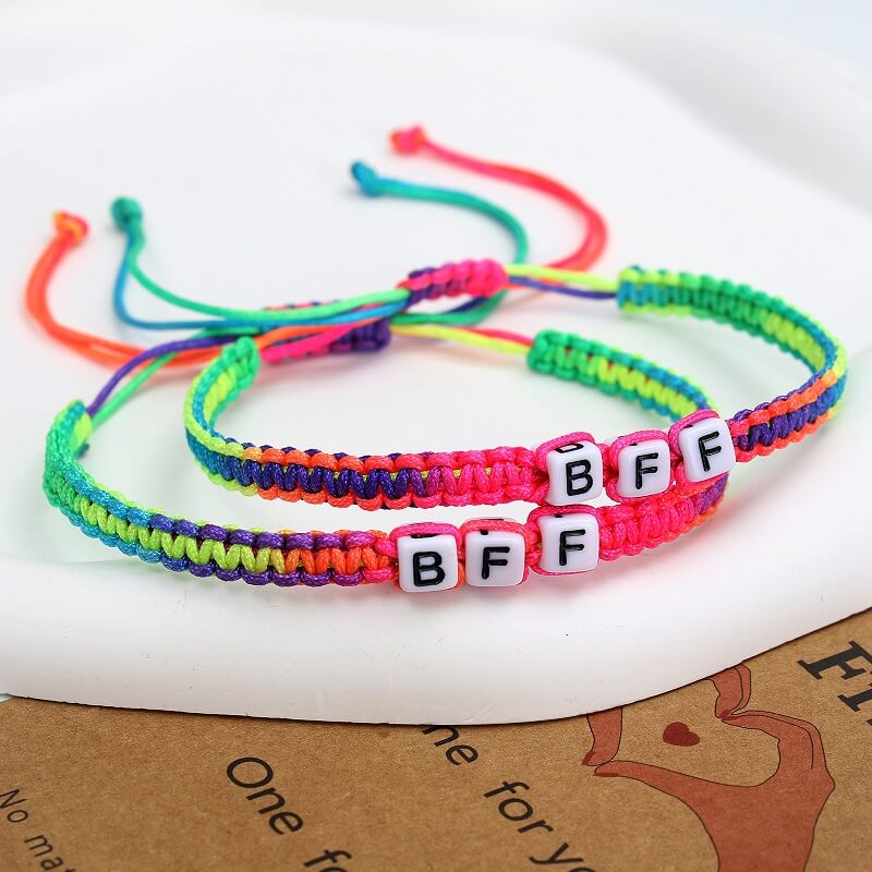 Customized Letter Woven Bestie Bracelet Two Pieces