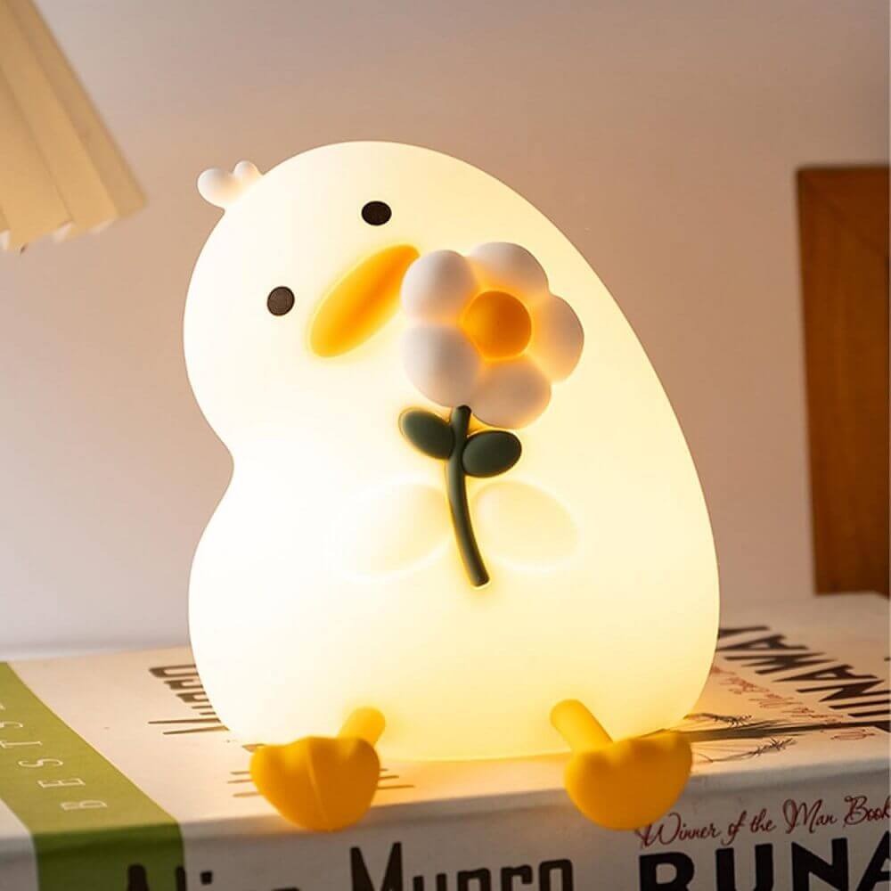 Cute Duck Dimmable Night Light with Timer & Phone Holder