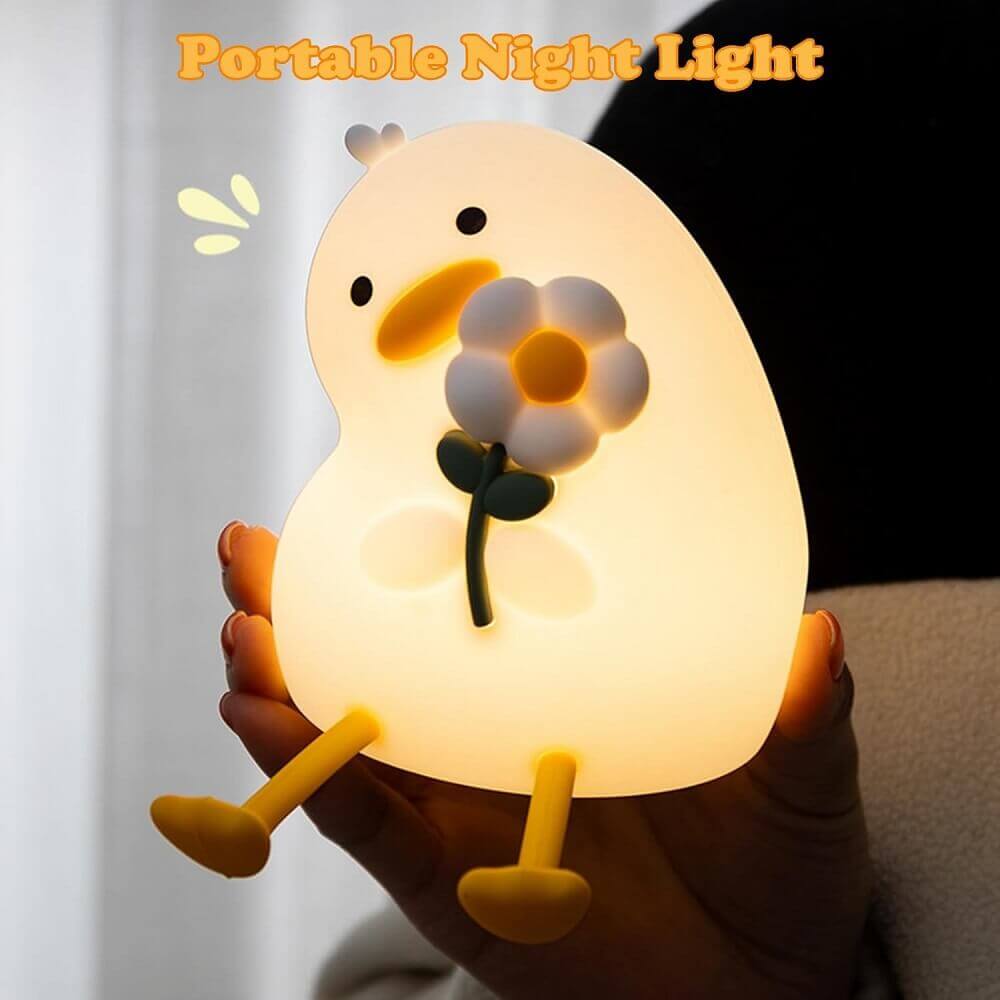 Cute Duck Dimmable Night Light with Timer & Phone Holder