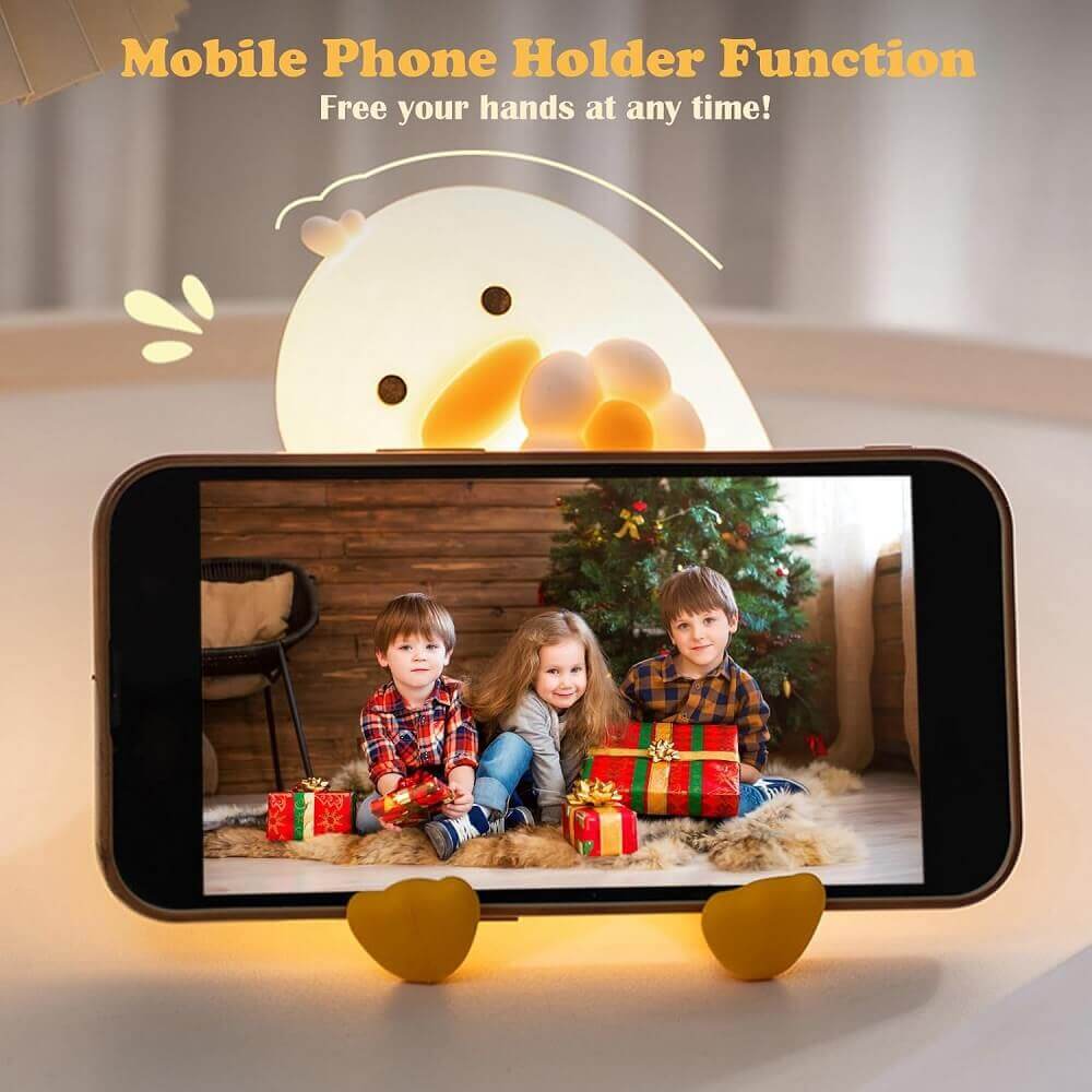 Cute Duck Dimmable Night Light with Timer & Phone Holder