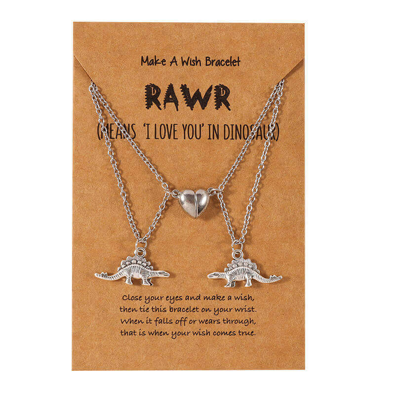 Dinosaur Lovers Magnetic Friendship Necklace for Two