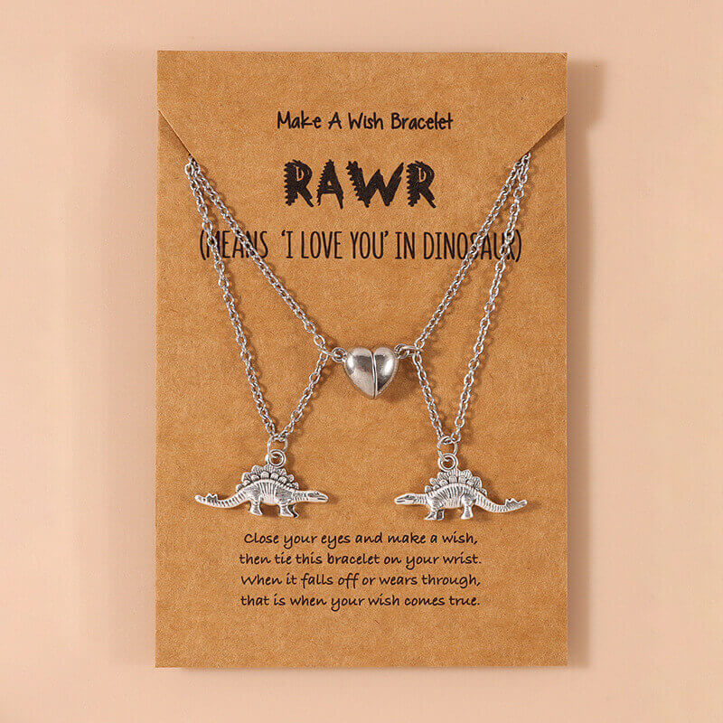 Dinosaur Lovers Magnetic Friendship Necklace for Two