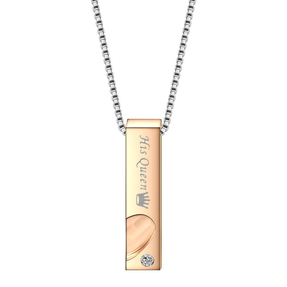 His Queen, Her King Couple Necklace - Worldnetgifts