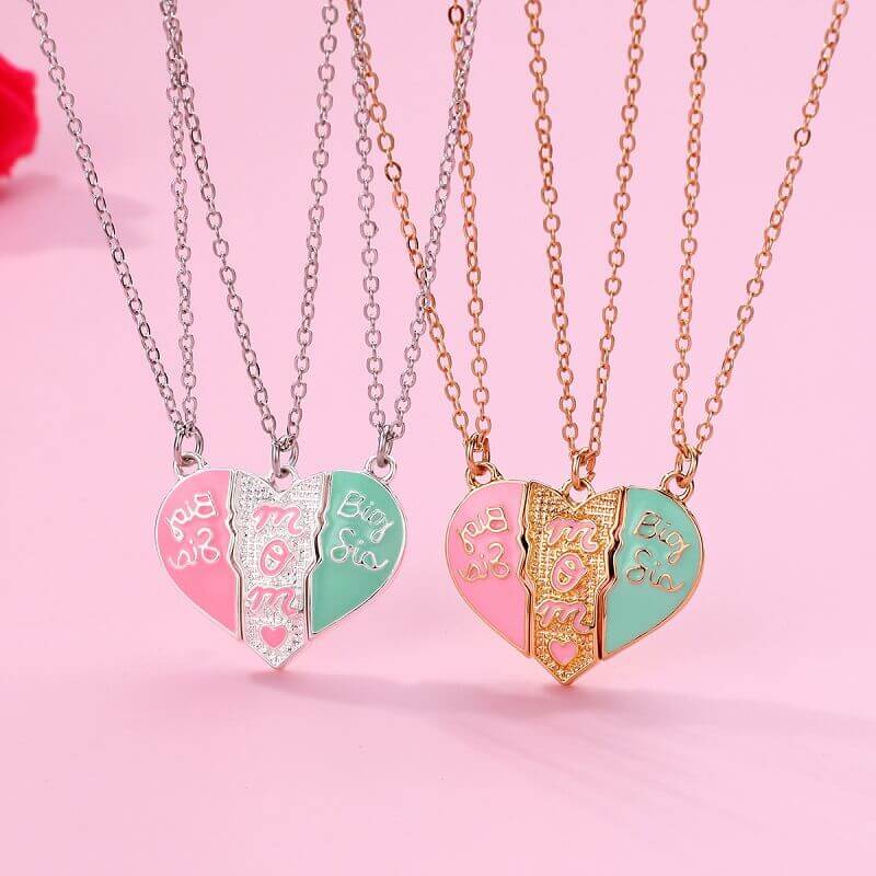 Hearts Magnetic Necklace Set - Mother & Daughters Bonding Jewelry
