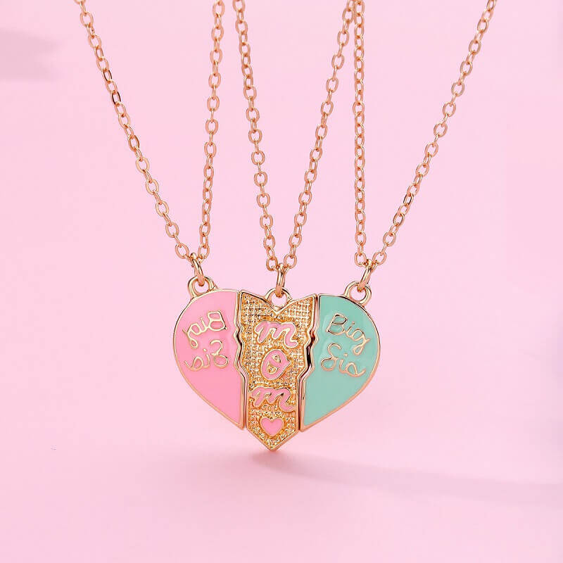 Hearts Magnetic Necklace Set - Mother & Daughters Bonding Jewelry