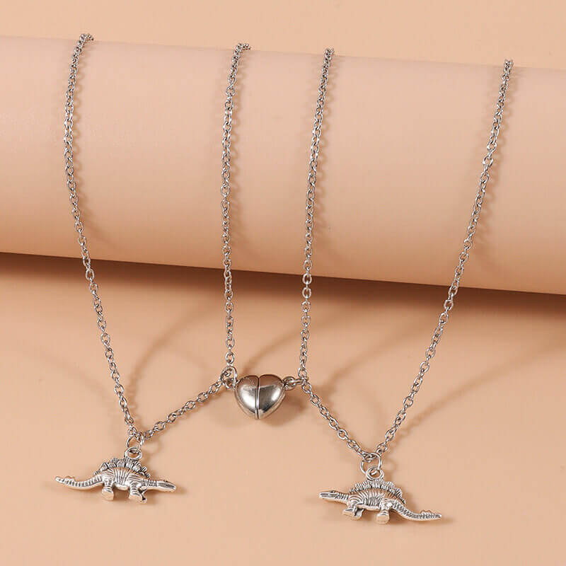 Dinosaur Lovers Magnetic Friendship Necklace for Two