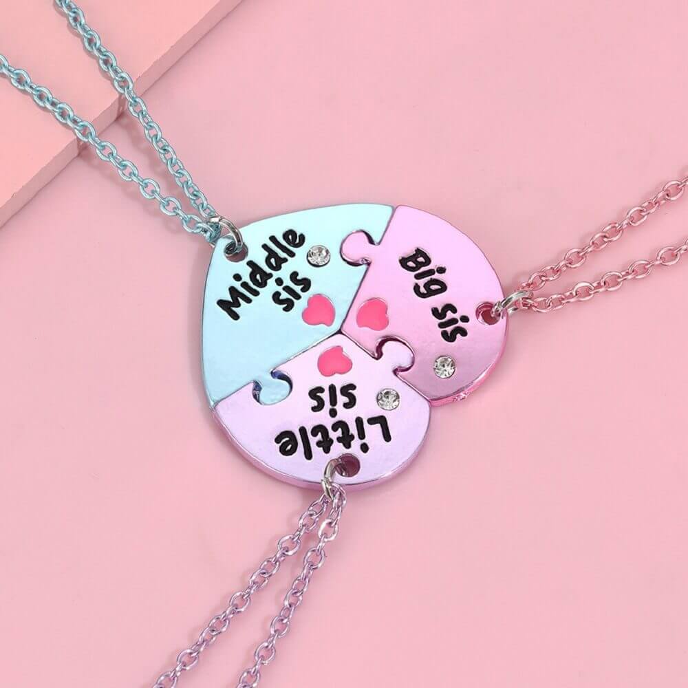 Best Friends Forever Friendship Necklace for 3 People