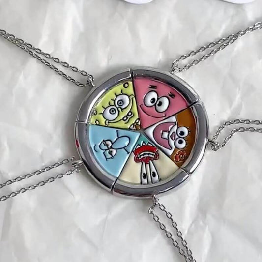 SpongeBob SquarePants and Patrick Star Pizza Necklace