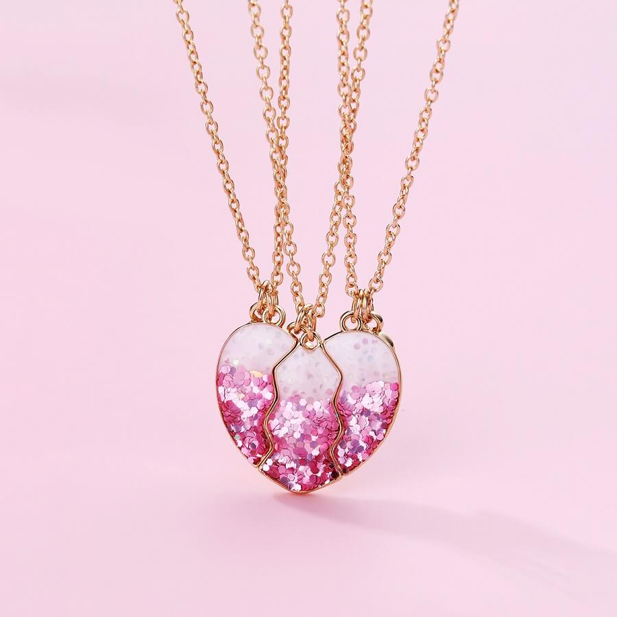 Bling Friendship Heart Magnetic Necklace for 3