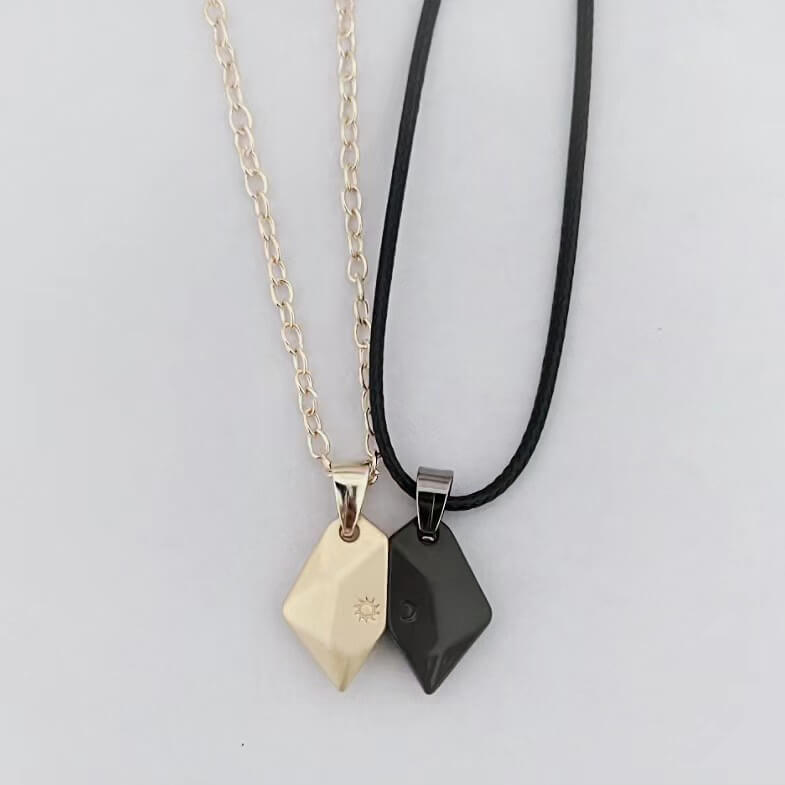 magnetic bff necklaces sun and moon