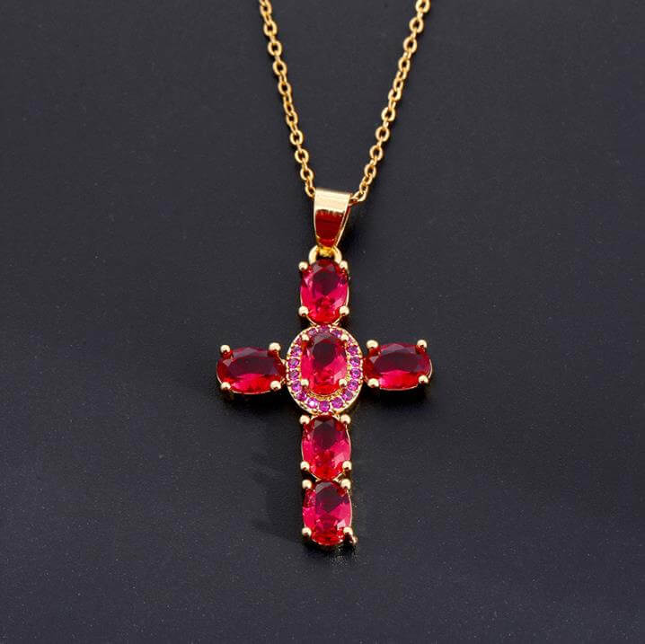 Stone Cross Necklace