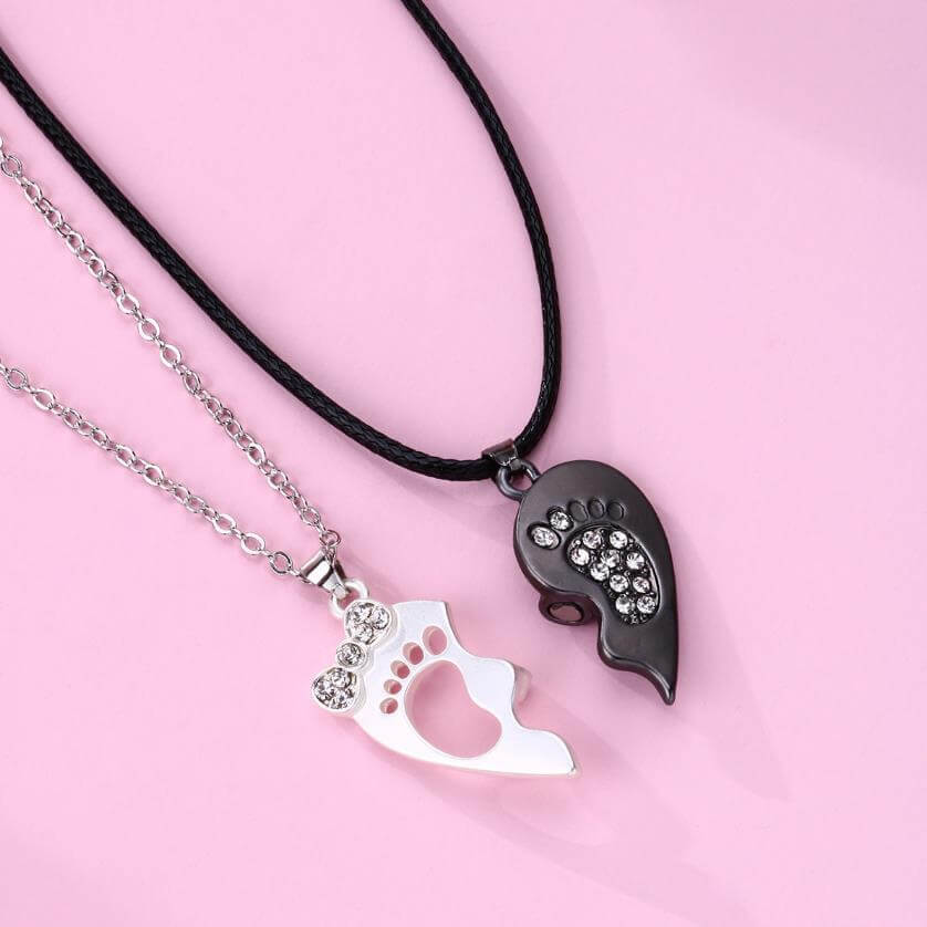 Two Piece Half Heart Necklace for BFF and Couple