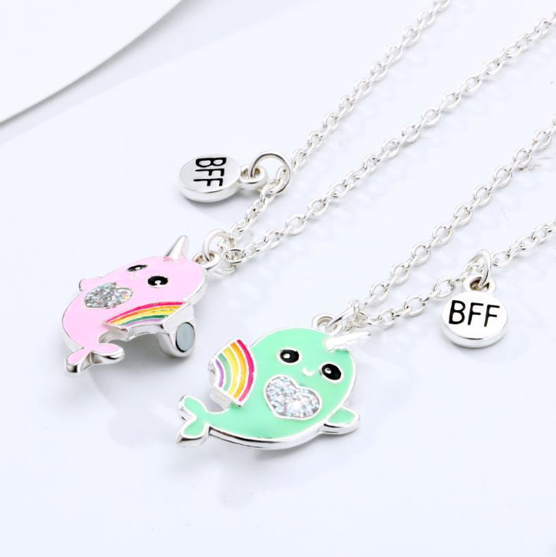 Unicorn Whale Magnetic Friendship Necklace
