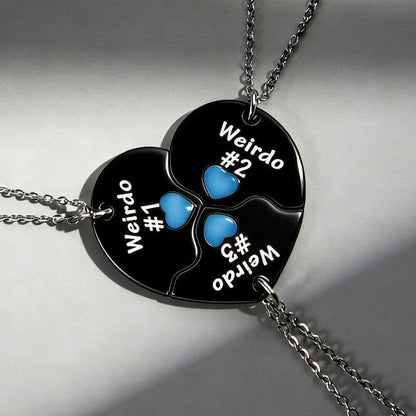 3-Piece Weirdo Crew Split Heart BFF Necklaces