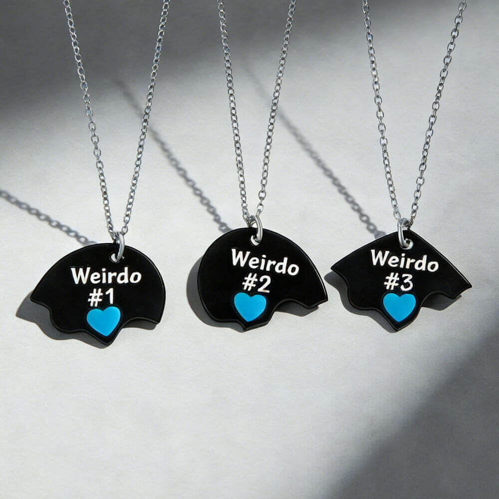 3-Piece Weirdo Crew Split Heart BFF Necklaces