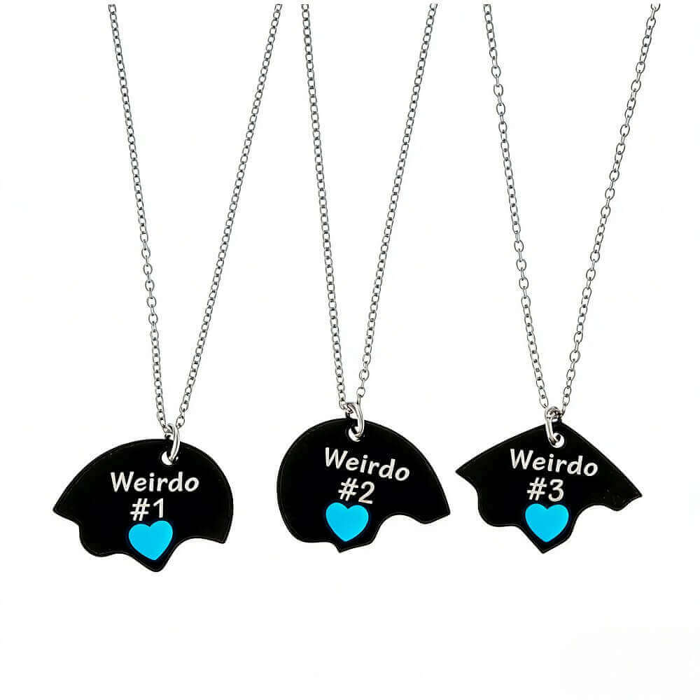 3-Piece Weirdo Crew Split Heart BFF Necklaces
