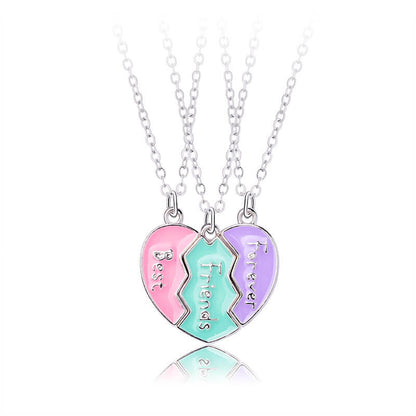 3pcs Best Friends Forever Necklace Magnetic