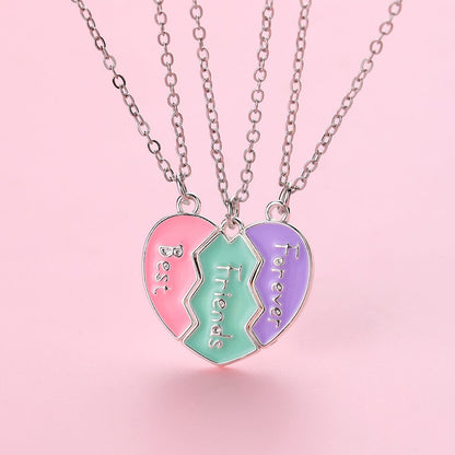 3pcs Best Friends Forever Necklace Magnetic