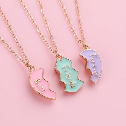 3pcs Best Friends Forever Necklace Magnetic