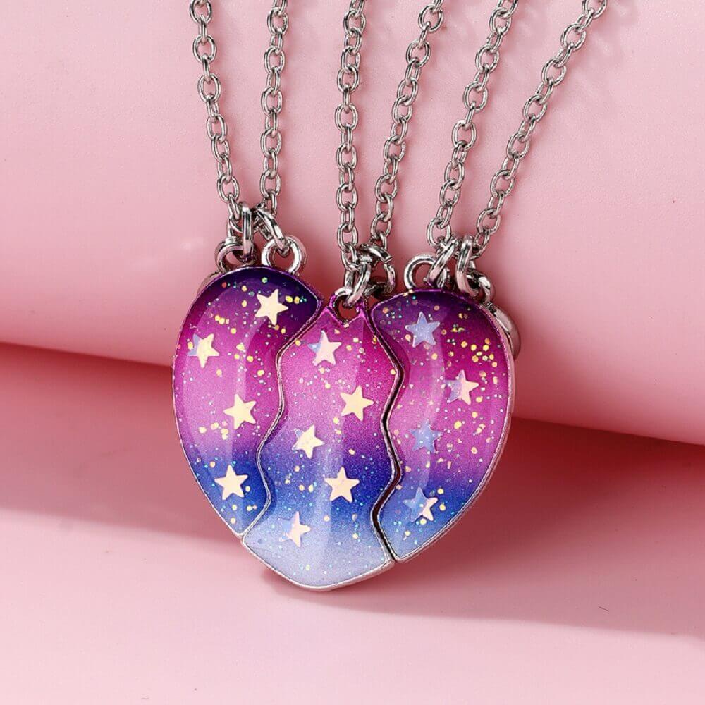 3 pieces of Fantasy Starry Sky Magnetic Necklace