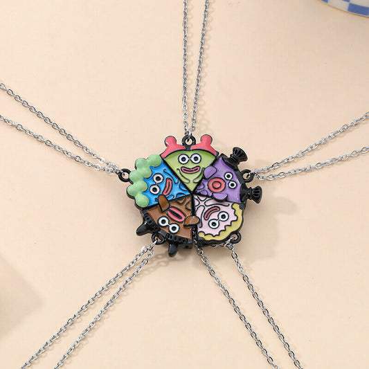 5PCS Whimsical Cartoon Magnetic Friendship Necklace Set