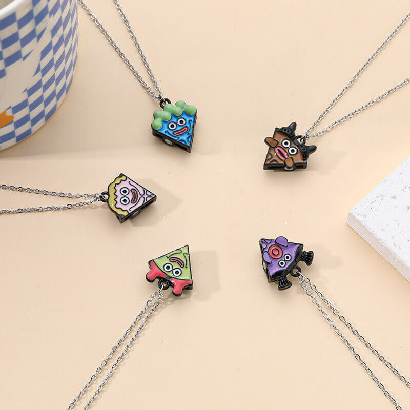 5PCS Whimsical Cartoon Magnetic Friendship Necklace Set