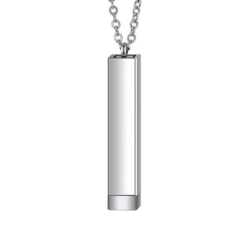Adjustable 3D Pendant Necklace - Dual Engravings, Pull-to-Reveal