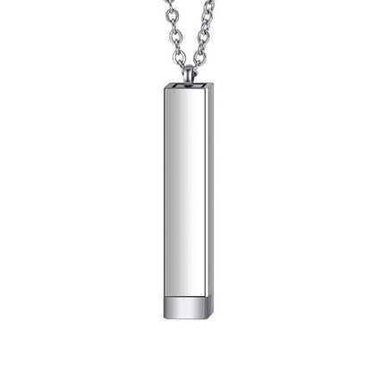 Adjustable 3D Pendant Necklace - Dual Engravings, Pull-to-Reveal