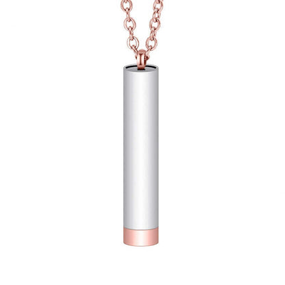 Adjustable 3D Pendant Necklace - Dual Engravings, Pull-to-Reveal