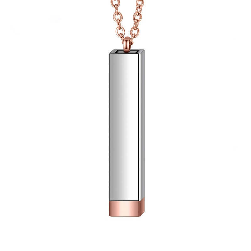 Adjustable 3D Pendant Necklace - Dual Engravings, Pull-to-Reveal