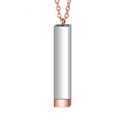 Adjustable 3D Pendant Necklace - Dual Engravings, Pull-to-Reveal