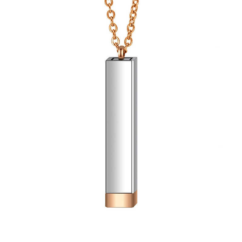 Adjustable 3D Pendant Necklace - Dual Engravings, Pull-to-Reveal