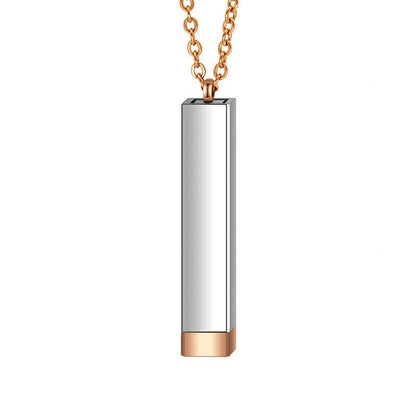 Adjustable 3D Pendant Necklace - Dual Engravings, Pull-to-Reveal