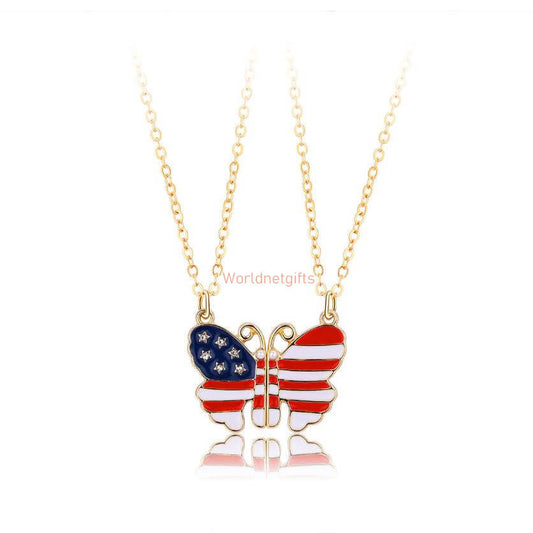 American BFF Butterfly Necklace 2 Pieces