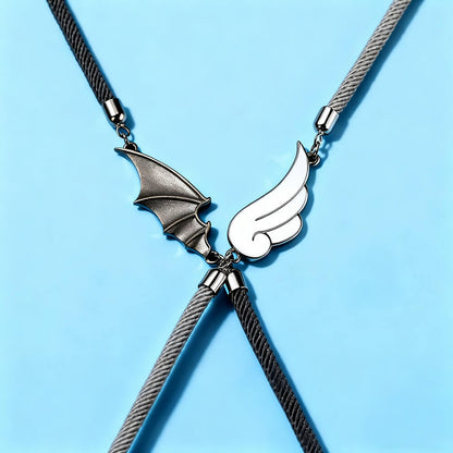 Angel & Demon Wing Couple Bracelets - Romantic Contrast Pair for Lovers