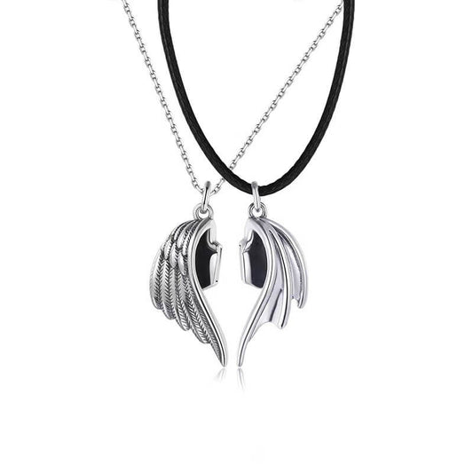 1 Pair Magnetic Angels And Demons Necklaces