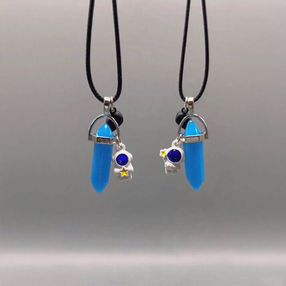 BFF Glow-in-the-Dark Hexagonal Necklaces Magnetic Two-Piece Set