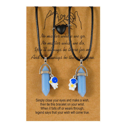 BFF Glow-in-the-Dark Hexagonal Necklaces Magnetic Two-Piece Set